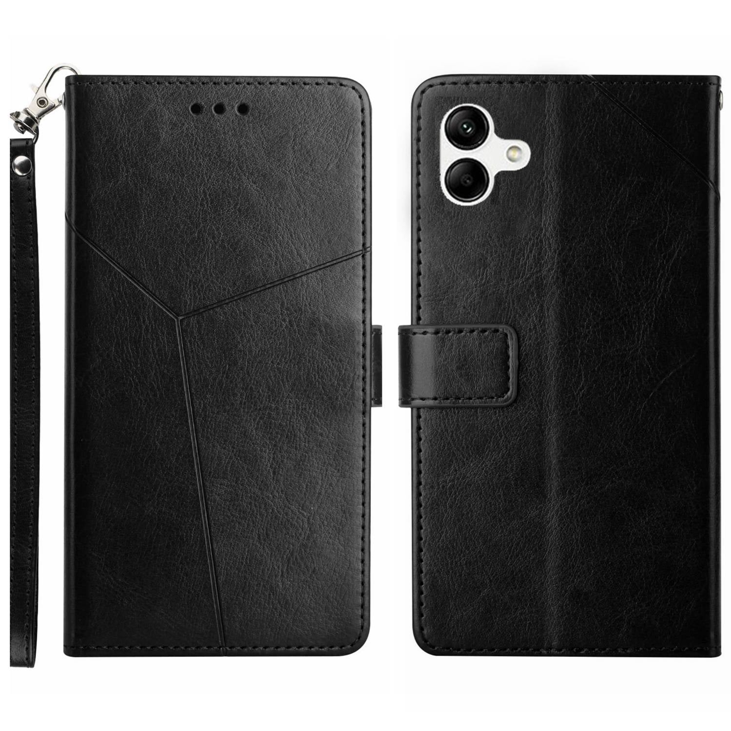HT01 til Samsung Galaxy A05 4G etui Y-formet linje påtrykt læder pung telefoncover HT01 til Samsung Galaxy A05 4G etui Y-formet linje påtrykt læder pung telefoncover